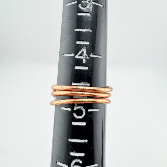 Vintage Rose Gold Wire Bead Stone Ring Chunky Handmade Artisan Bold Retro - Picture 7 of 8